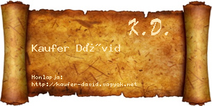 Kaufer Dávid névjegykártya